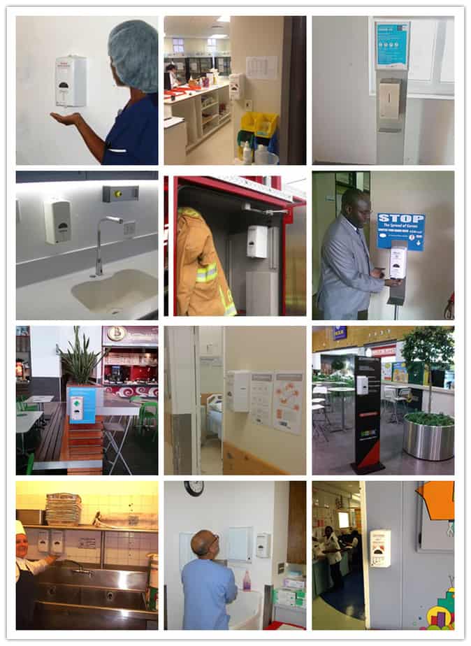 automatic sanitizer dispenser installation site